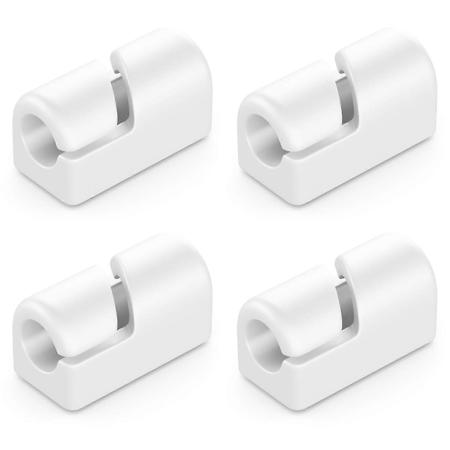 4-Pack White Cable Holders Self-Adhesive Clips for Wall Baseboard Cord Organizer V1263-JX-4239