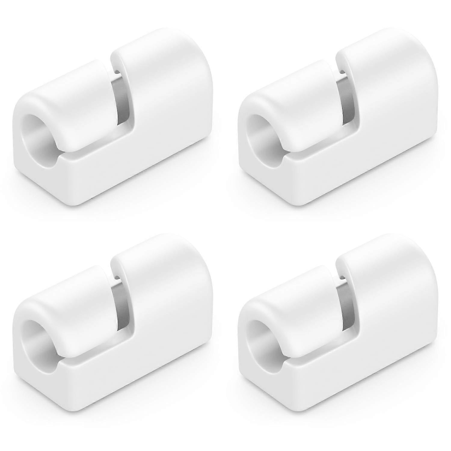 4-Pack White Cable Holders Self-Adhesive Clips for Wall Baseboard Cord Organizer V1263-JX-4239