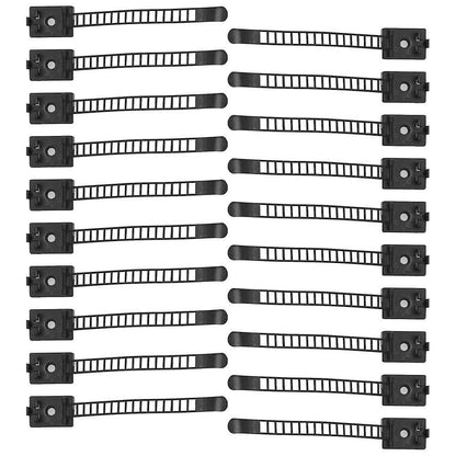 20pcs Adjustable Cable Clips with Adhesive Wire Fixing Holder Set for Home Office V1263-JX-4242