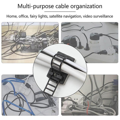 20pcs Adjustable Cable Clips with Adhesive Wire Fixing Holder Set for Home Office V1263-JX-4242