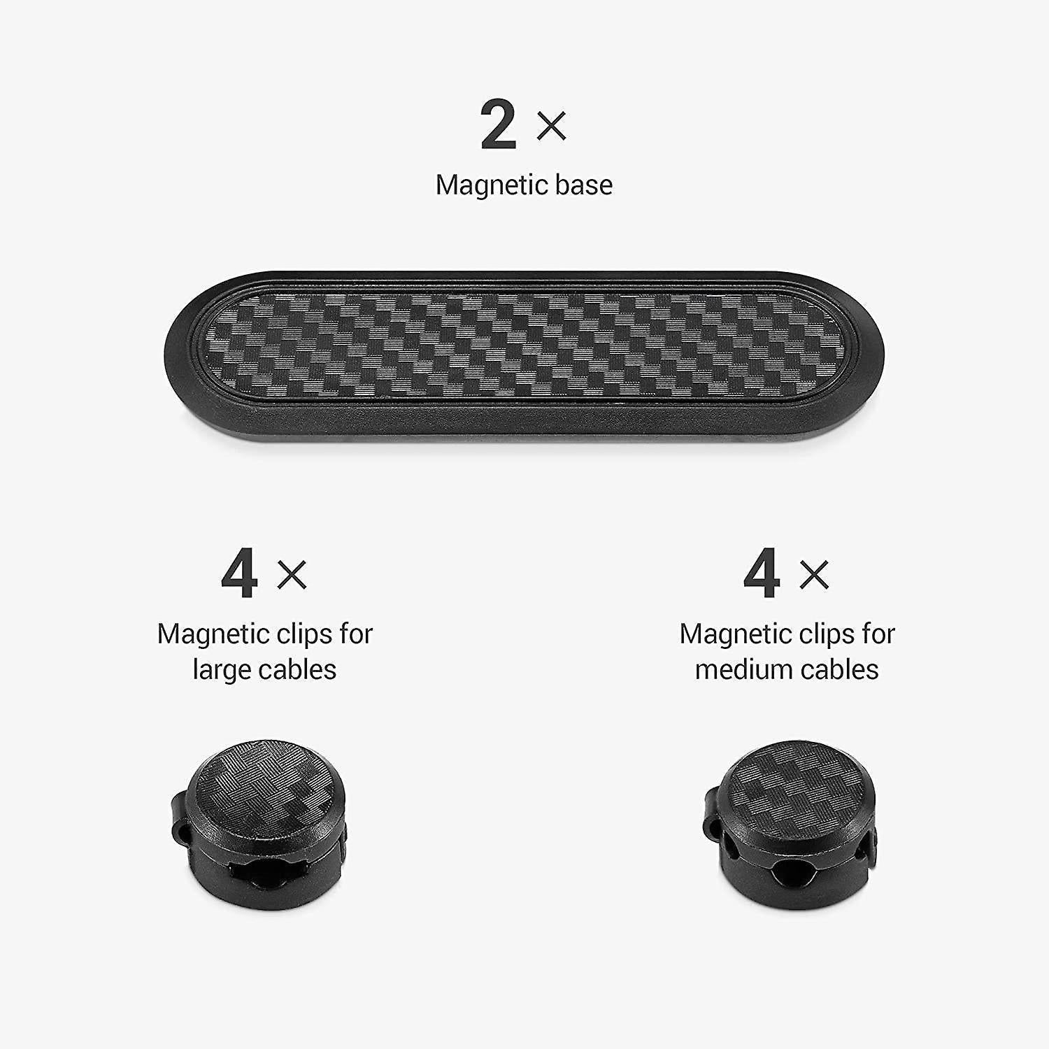 2pcs grip Cable Holders Black Cord Organizer for Desktop or Nightstand V1263-JX-4243