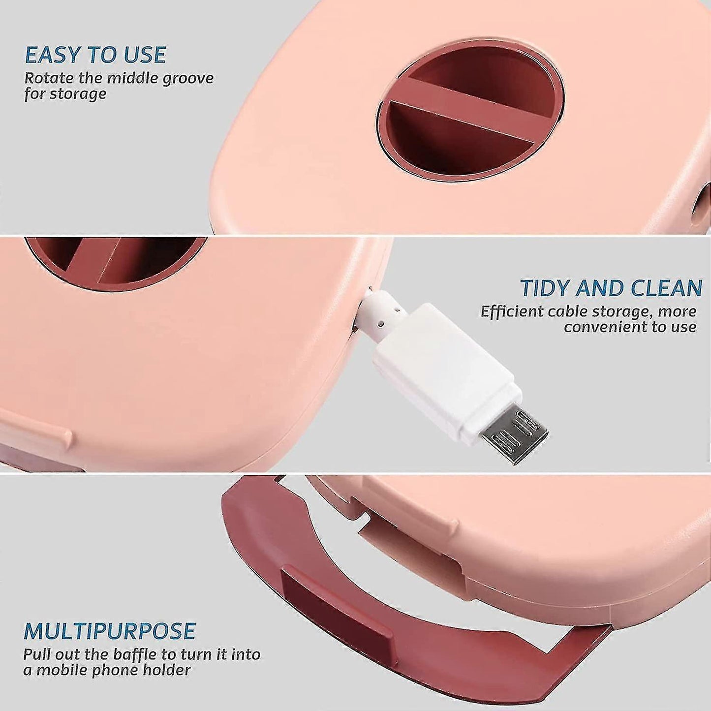3pcs Cable Winder Cable Ties Cable Organizer for USB Headphones Cord Management V1263-JX-4246