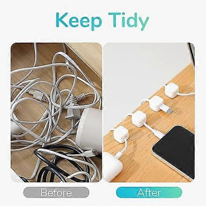 6-Pack White grip Cable Clips Desk Cord Organizer Self-Adhesive Cable Holder V1263-JX-4247