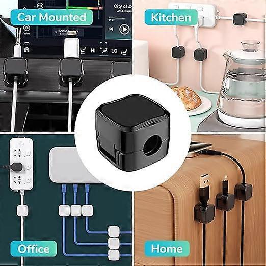 6-Pack White grip Cable Clips Desk Cord Organizer Self-Adhesive Cable Holder V1263-JX-4247