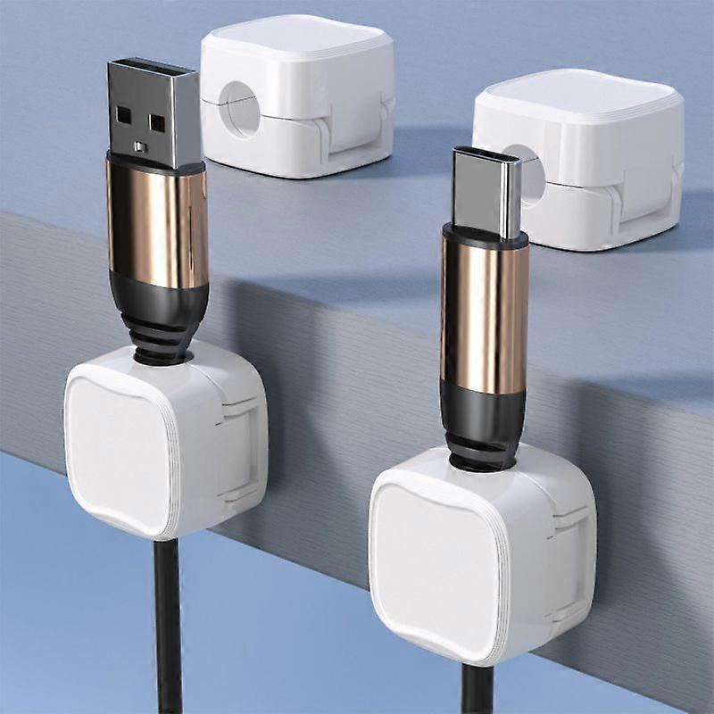 6-Pack White grip Cable Clips Desk Cord Organizer Self-Adhesive Cable Holder V1263-JX-4247
