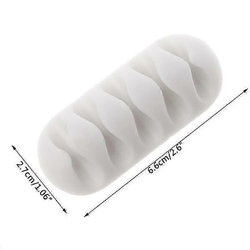 2pcs Cable Holders with 5 Cable Slots White Desk Organizer Wire Management Clips V1263-JX-4249