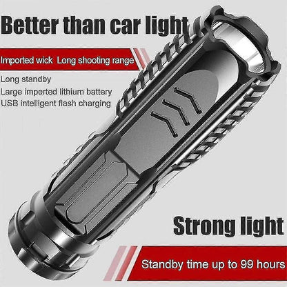 Multifunctional Waterproof Rechargeable Flashlight (Black, 1pc) V1263-JX-4261