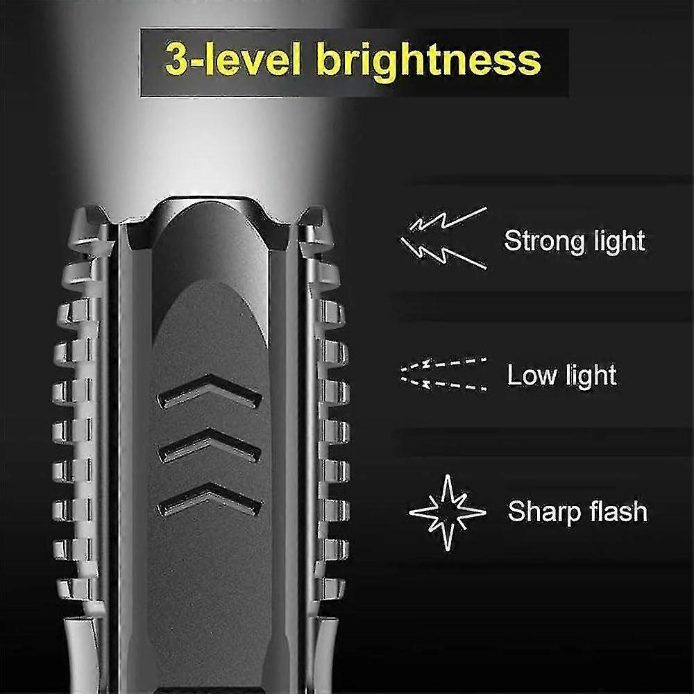 Multifunctional Waterproof Rechargeable Flashlight (Black, 1pc) V1263-JX-4261