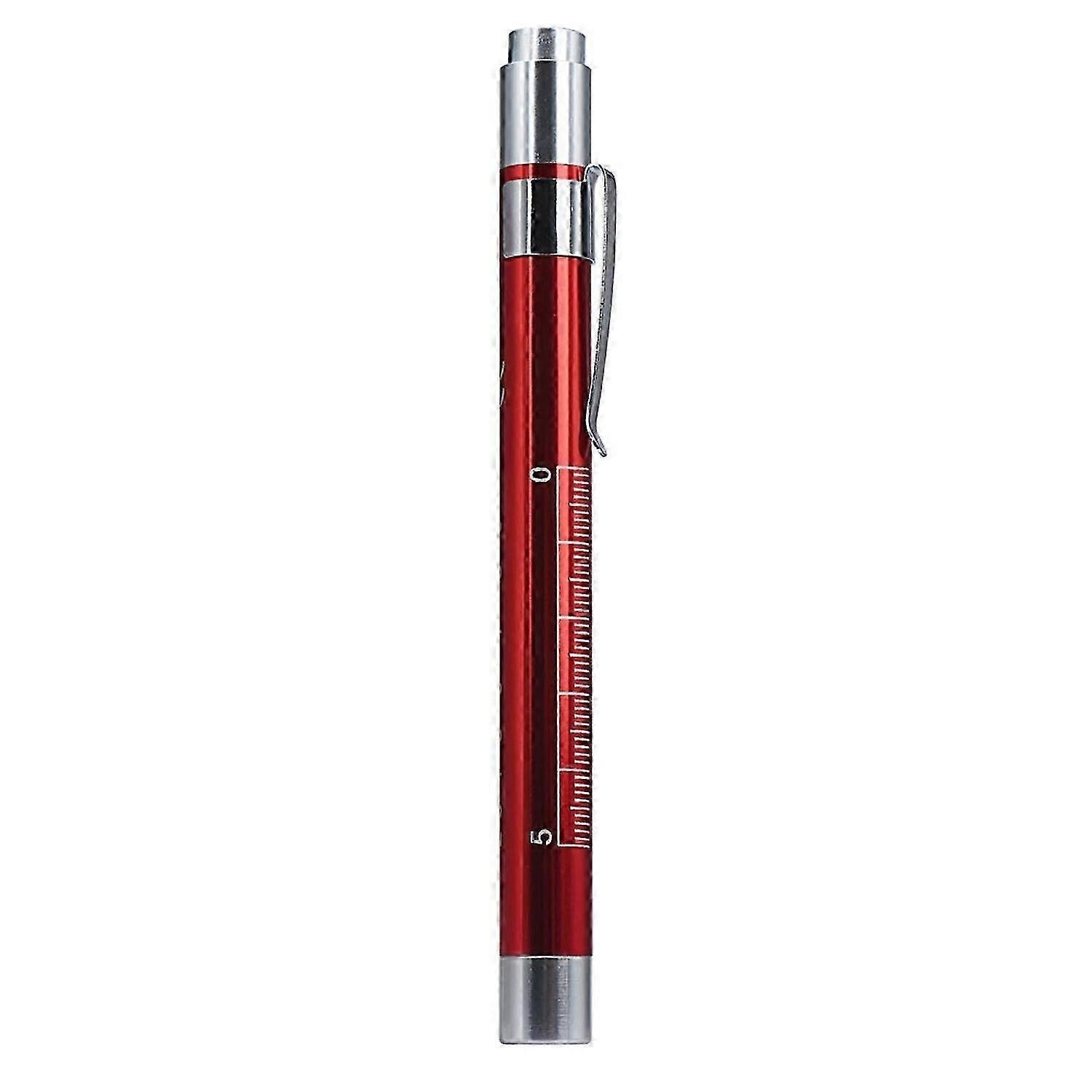 Red Pen Flashlight Battery Powered Portable Emergency LED Torch (1pc) V1263-JX-4263
