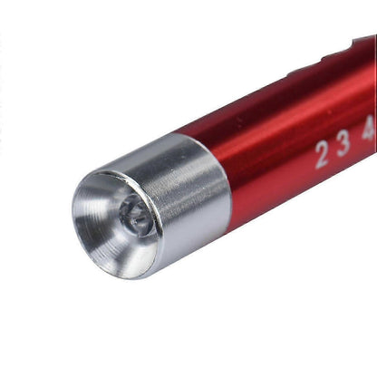 Red Pen Flashlight Battery Powered Portable Emergency LED Torch (1pc) V1263-JX-4263