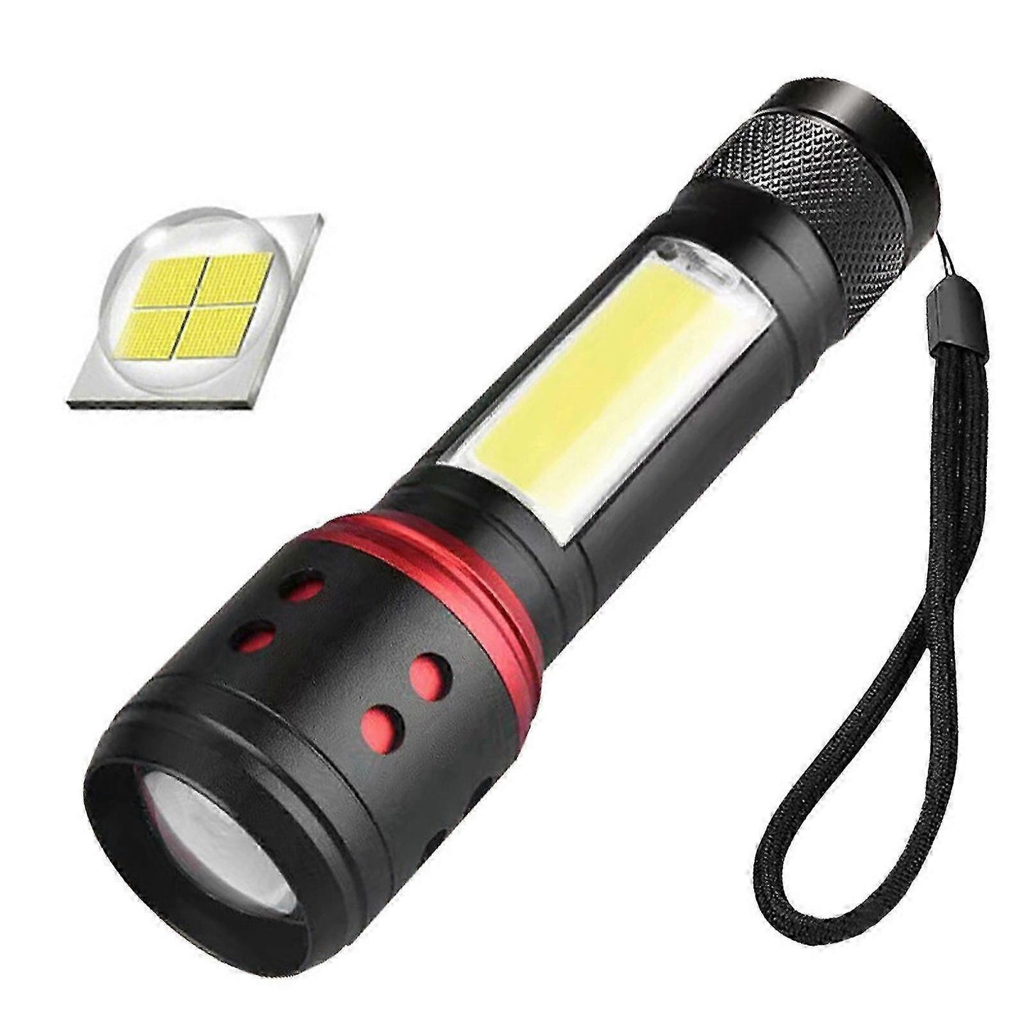 Super Bright LED Tactical Flashlight Zoomable Rechargeable with Multiple Modes V1263-JX-4266