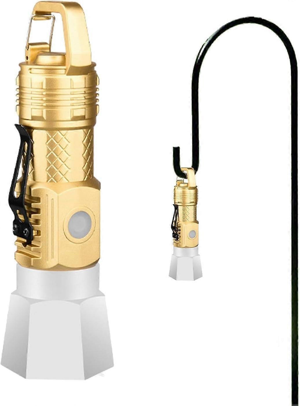 Camping Flashlight Small Waterproof LED Torch with Hook USB Rechargeable V1263-JX-4267