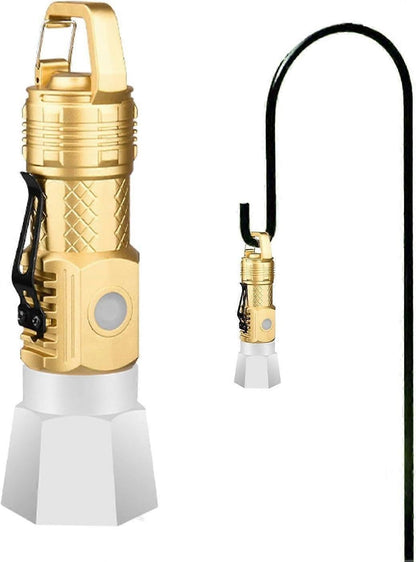 Camping Flashlight Small Waterproof LED Torch with Hook USB Rechargeable V1263-JX-4267