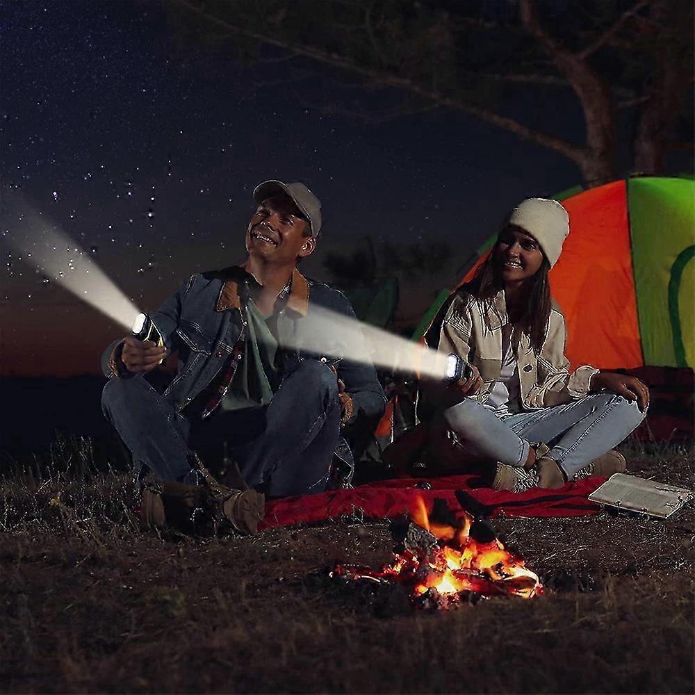 2pcs Hand-Crank Solar Flashlights Emergency Mini LED Torch for Survival Kits V1263-JX-4268