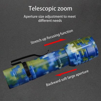 Bright Zoomable LED Flashlight Rechargeable with 4 Modes for Outdoor Use V1263-JX-4269