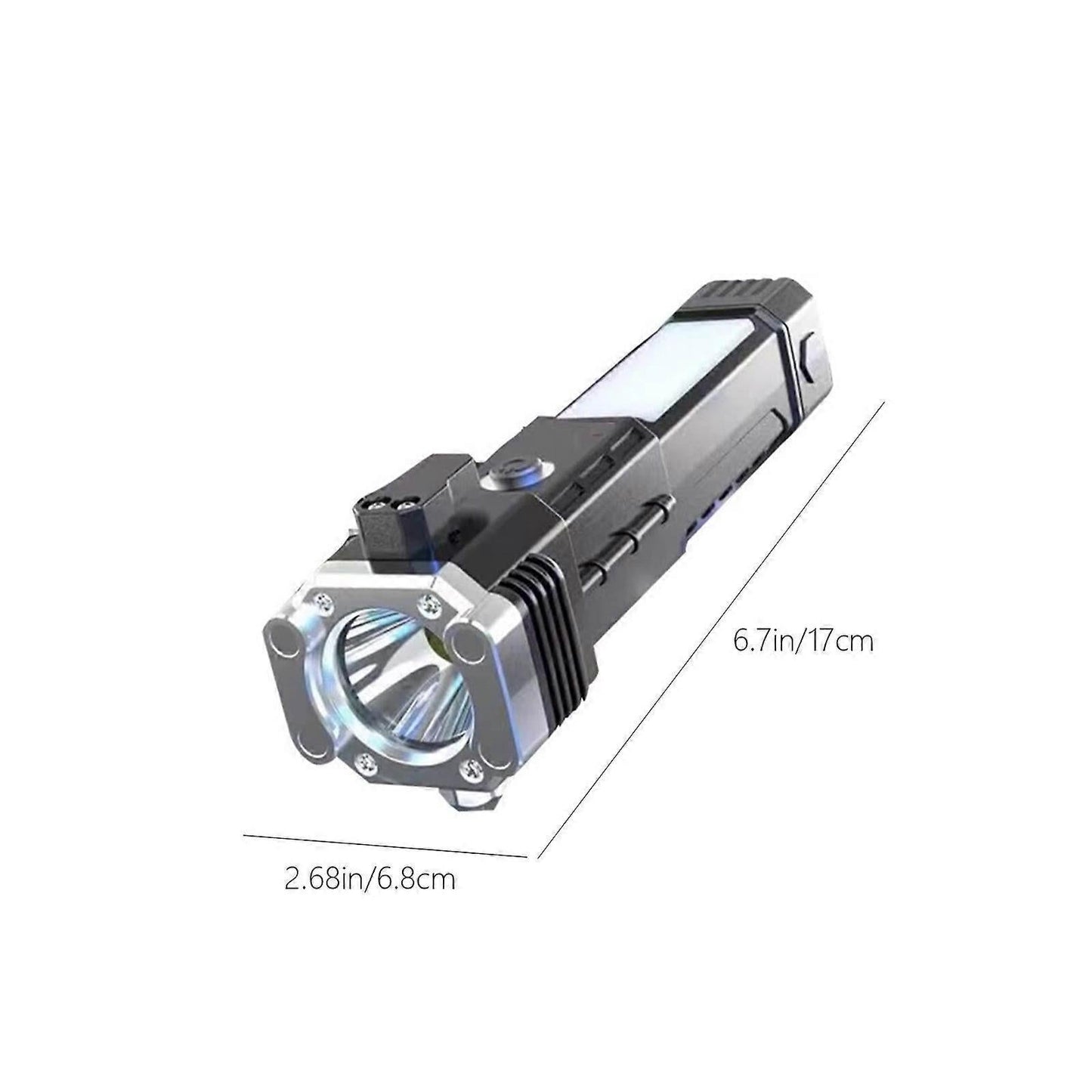 Multifunction Car Flashlight with Window Breaker Rechargeable Emergency Torch V1263-JX-4272