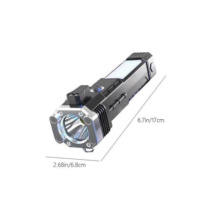 Multifunction Car Flashlight with Window Breaker Rechargeable Emergency Torch V1263-JX-4272