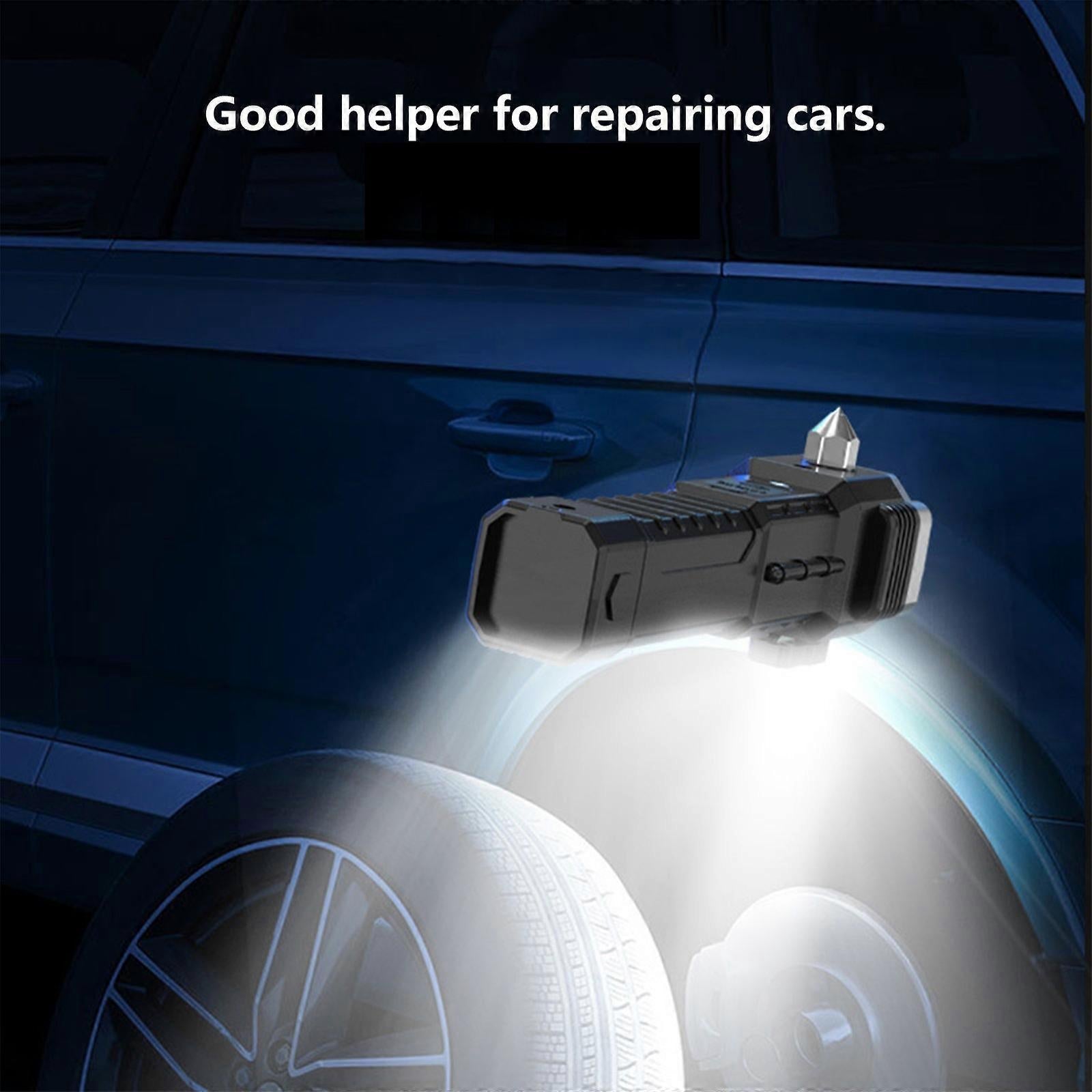 Multifunction Car Flashlight with Window Breaker Rechargeable Emergency Torch V1263-JX-4272