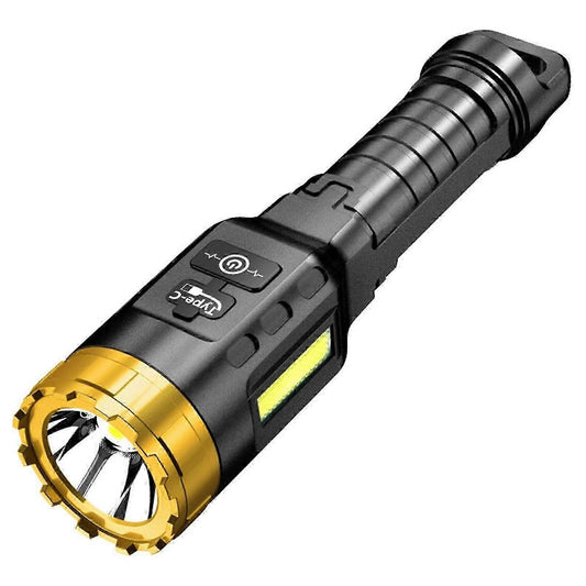 Rechargeable LED Flashlight with COB Sidelight for Camping & Emergency Use V1263-JX-4277