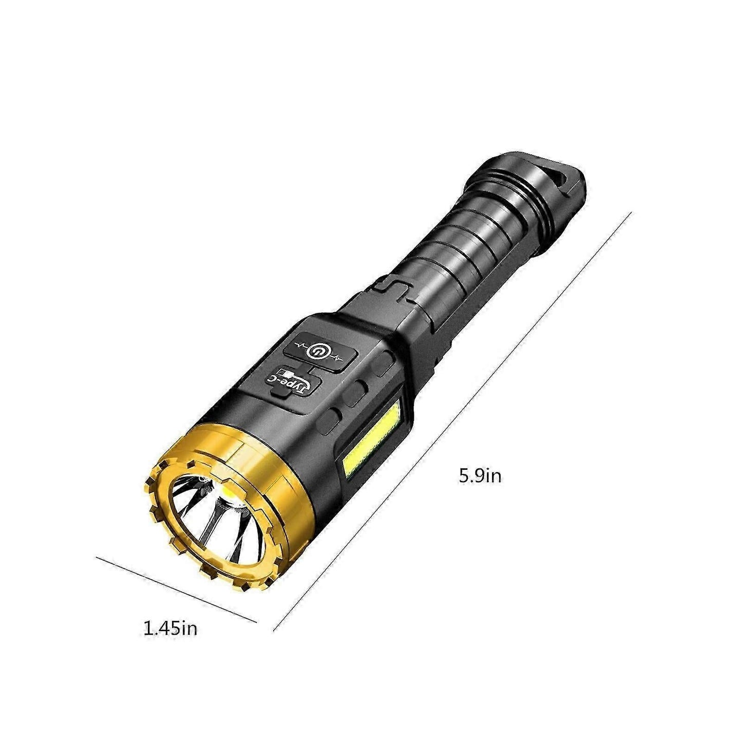 Rechargeable LED Flashlight with COB Sidelight for Camping & Emergency Use V1263-JX-4277