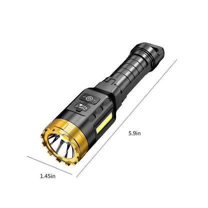 Rechargeable LED Flashlight with COB Sidelight for Camping & Emergency Use V1263-JX-4277