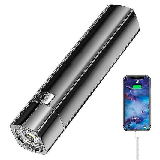 Mini USB Rechargeable Flashlight Power Bank Torch for Mobile Charging V1263-JX-4278