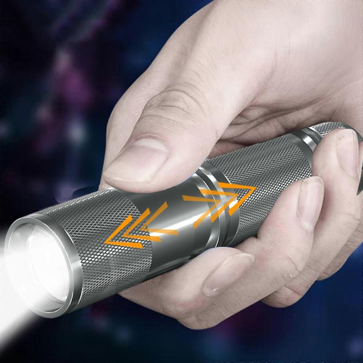 Aluminium Alloy LED Flashlight Super Bright Zoomable Rechargeable Torch (1pc) V1263-JX-4279