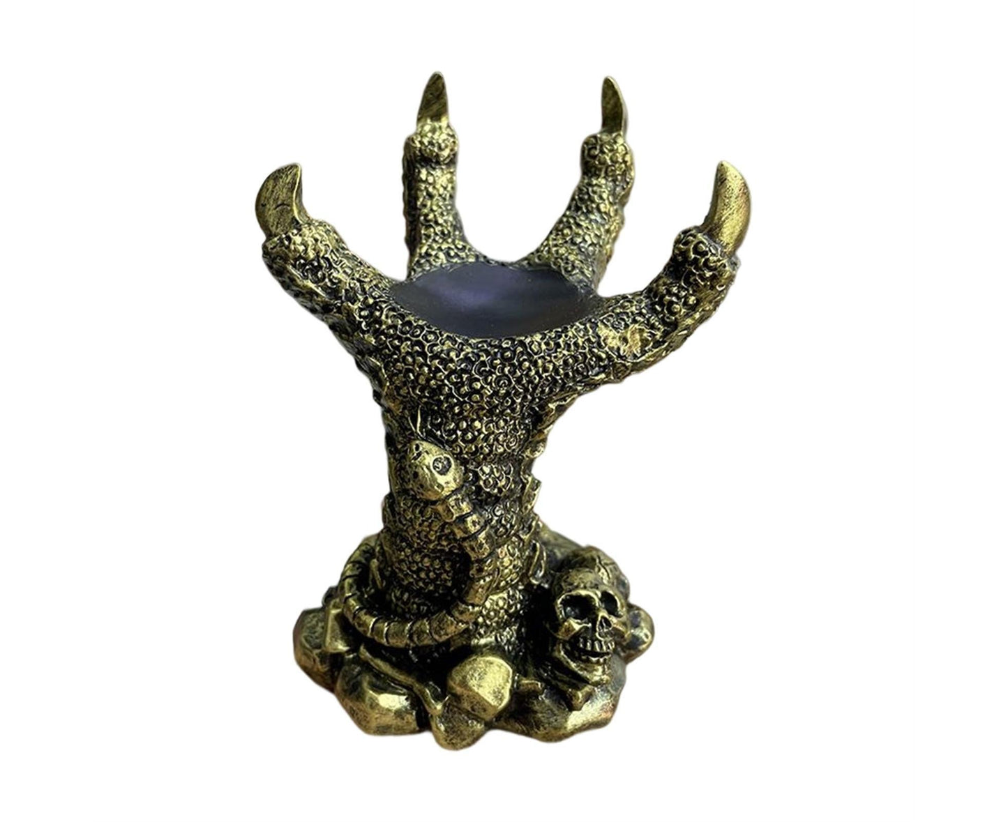 Resin Ornament Glass Ball Base Simulation Dragon Claw Statue-Golden V1263-JX-428