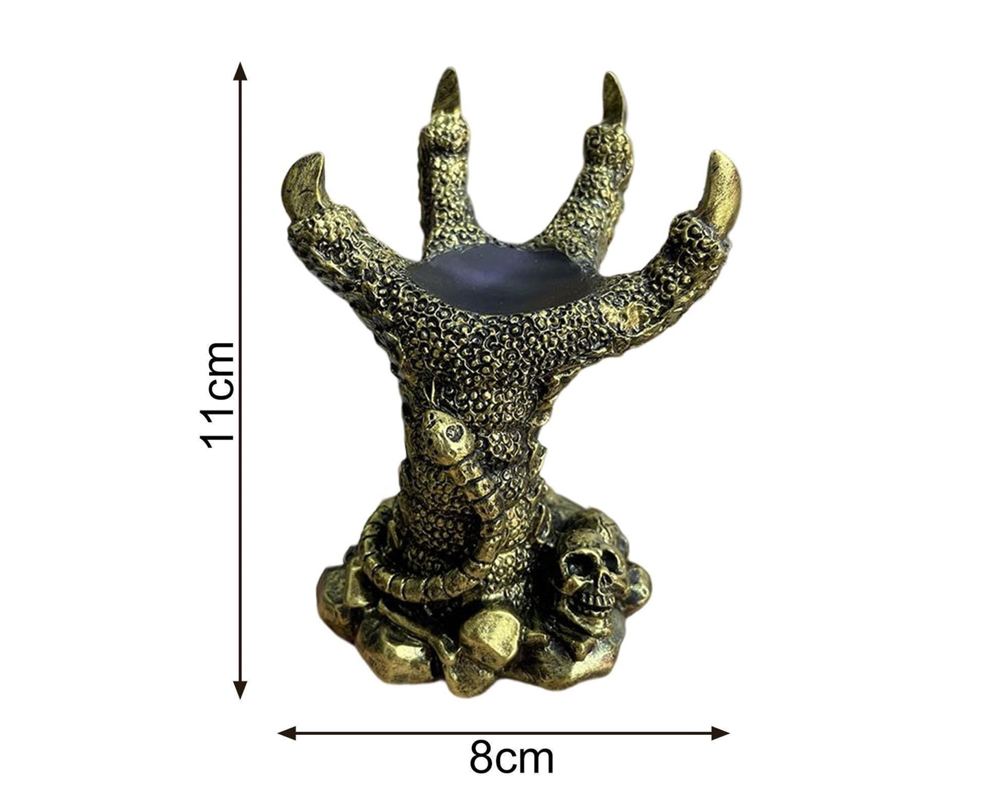 Resin Ornament Glass Ball Base Simulation Dragon Claw Statue-Golden V1263-JX-428