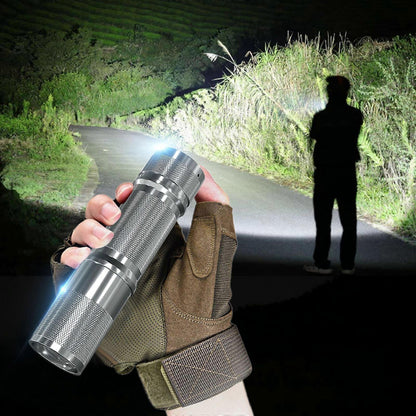 Zoomable Rechargeable Flashlight Aluminium Alloy Bright LED Tactical Torch V1263-JX-4280