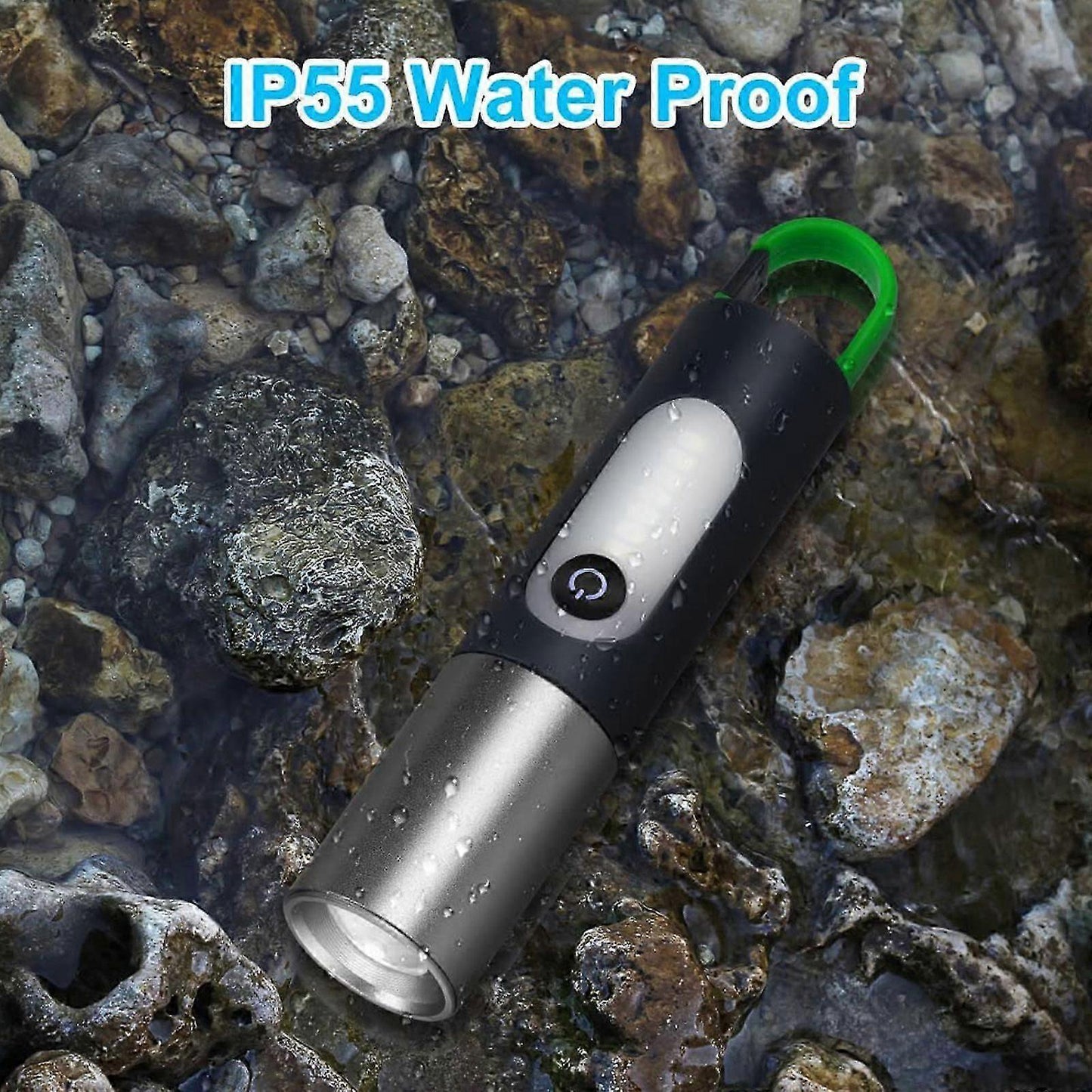 LED Tactical Laser Flashlight Rechargeable Pocket Torch with 4 Modes V1263-JX-4285
