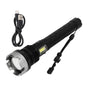 Super Bright Zoomable Flashlight USB Rechargeable Waterproof Aluminum Outdoor Torch V1263-JX-4286