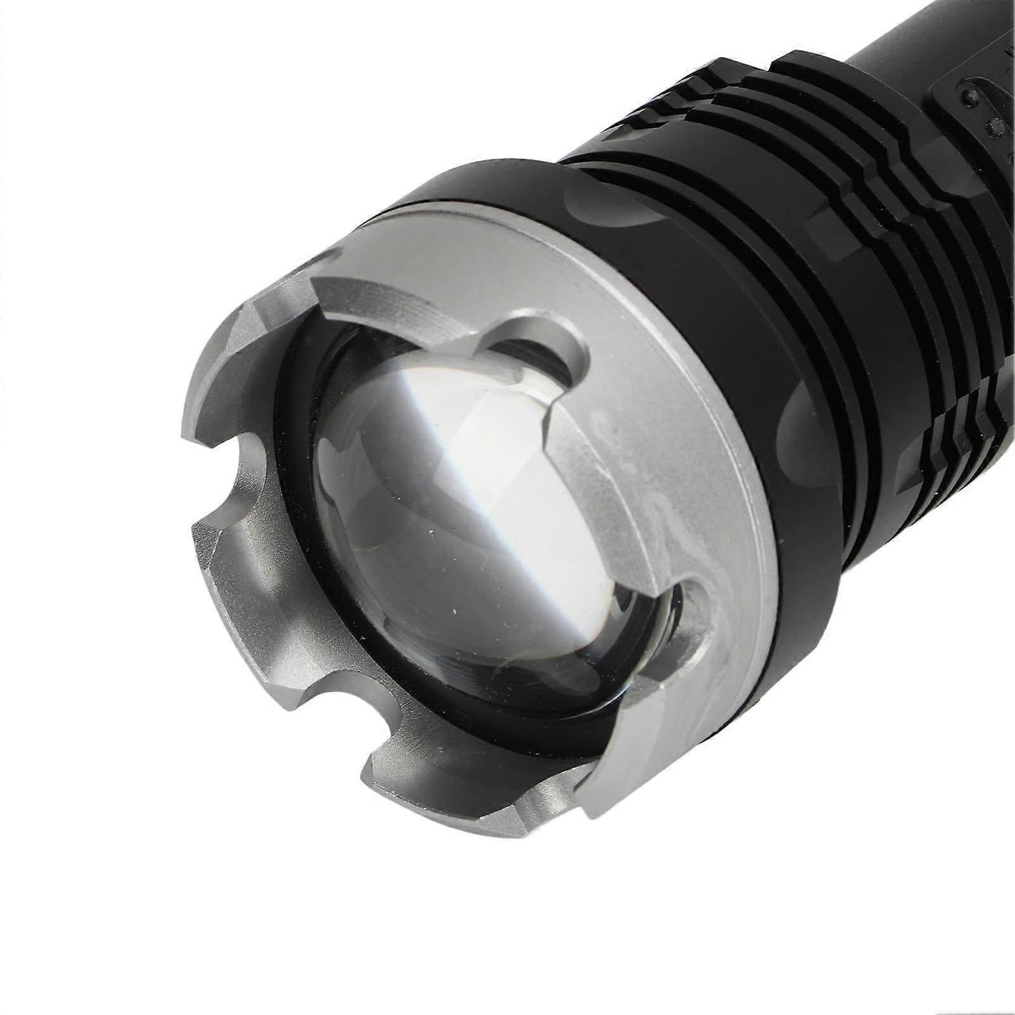 Super Bright Zoomable Flashlight USB Rechargeable Waterproof Aluminum Outdoor Torch V1263-JX-4286