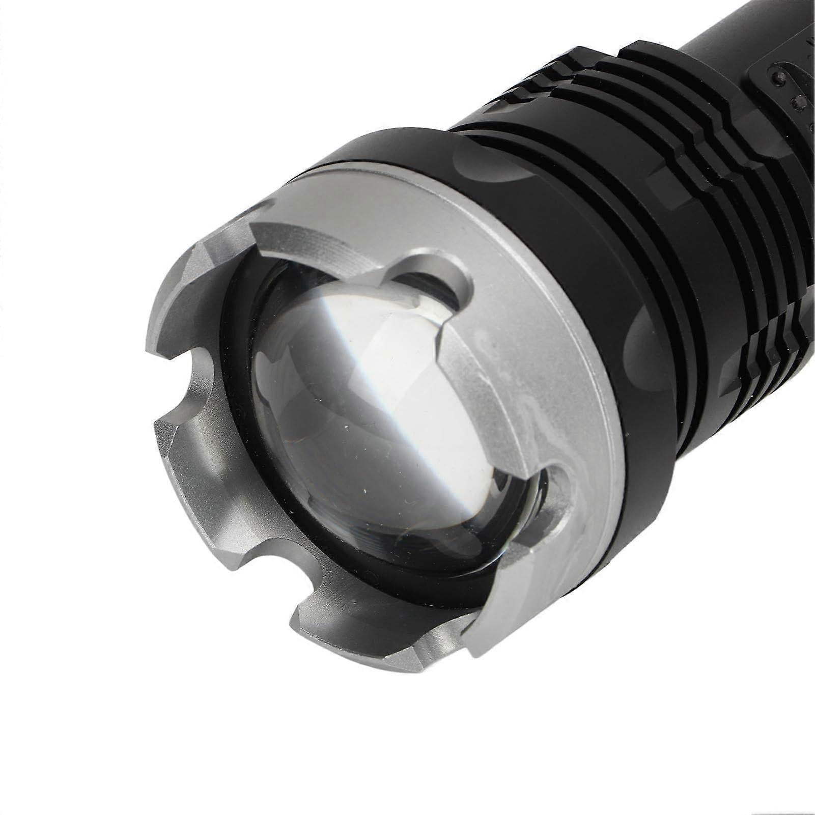 Super Bright Zoomable Flashlight USB Rechargeable Waterproof Aluminum Outdoor Torch V1263-JX-4286