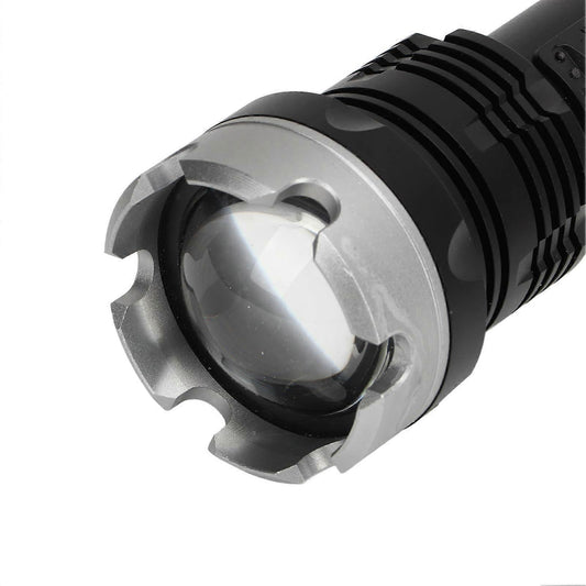 Super Bright Zoomable Flashlight USB Rechargeable Waterproof Aluminum Outdoor Torch V1263-JX-4286
