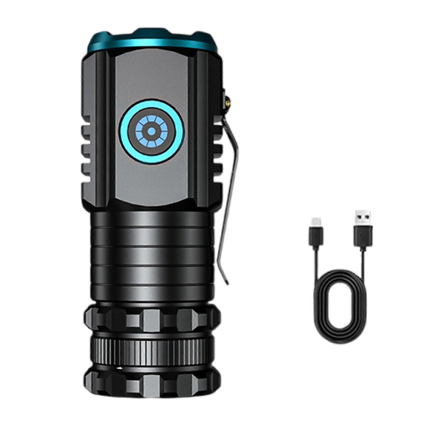 2000LM Rechargeable Tactical LED Flashlight 5 Modes Adjustable Brightness Torch V1263-JX-4287