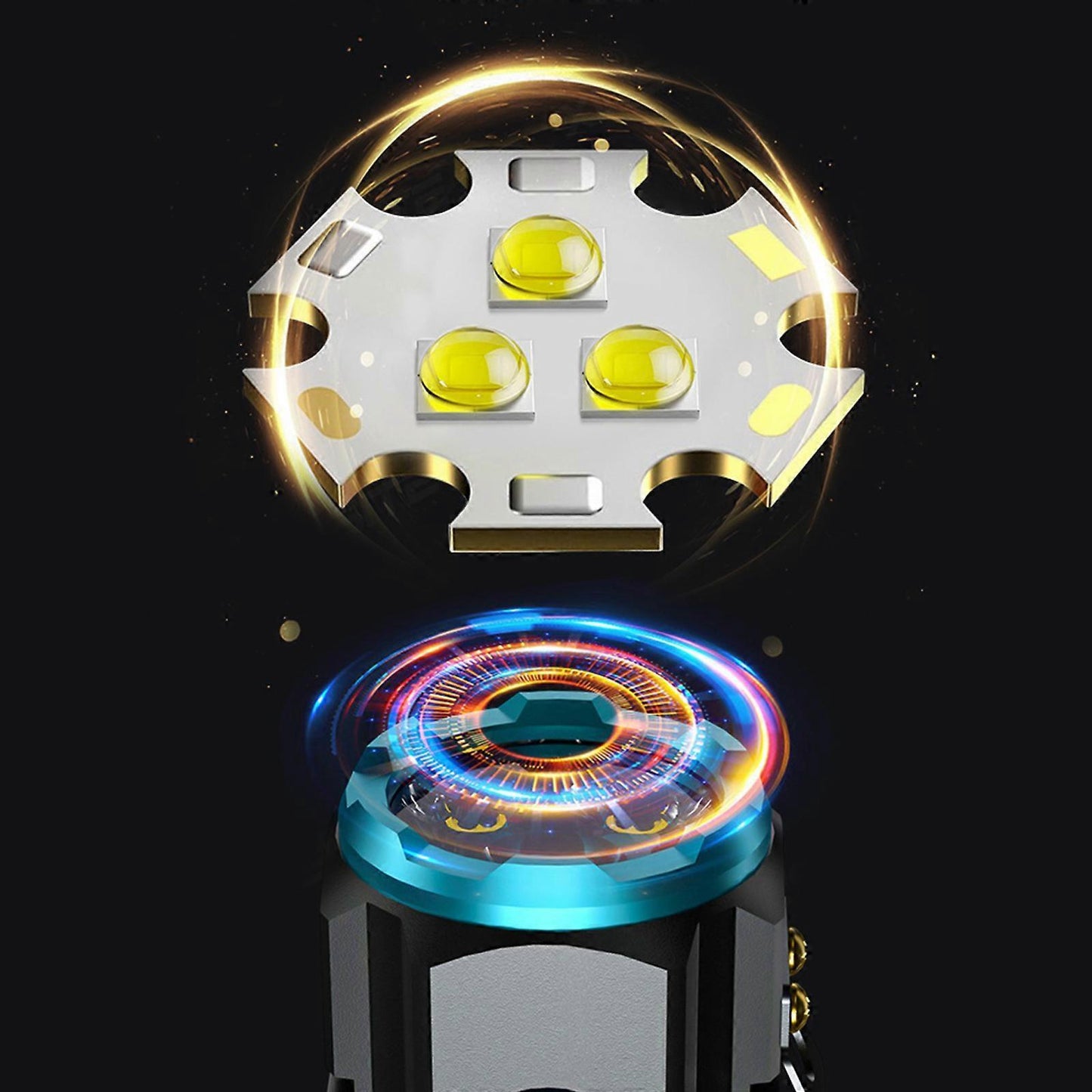 2000LM Rechargeable Tactical LED Flashlight 5 Modes Adjustable Brightness Torch V1263-JX-4287
