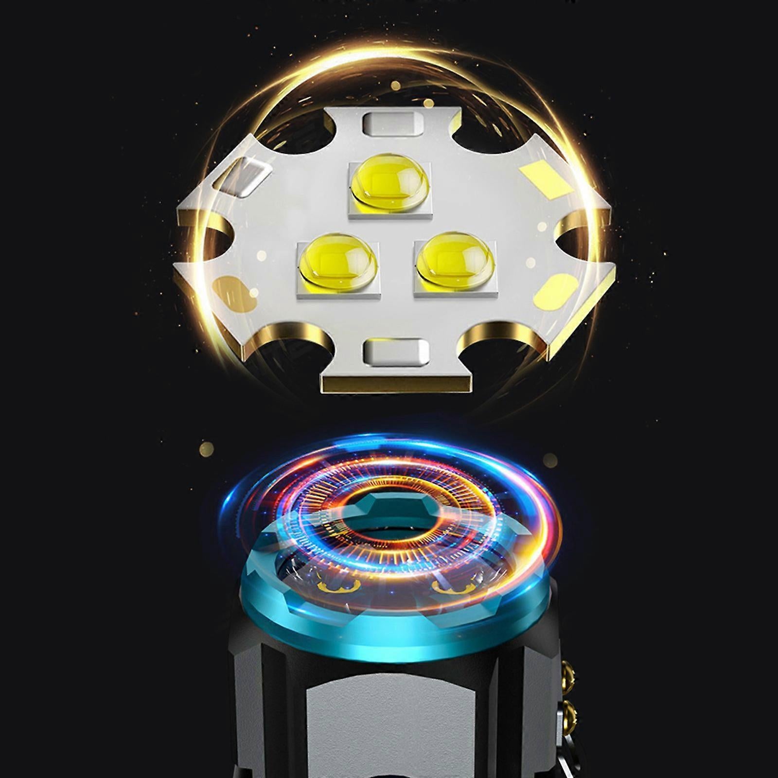 2000LM Rechargeable Tactical LED Flashlight 5 Modes Adjustable Brightness Torch V1263-JX-4287