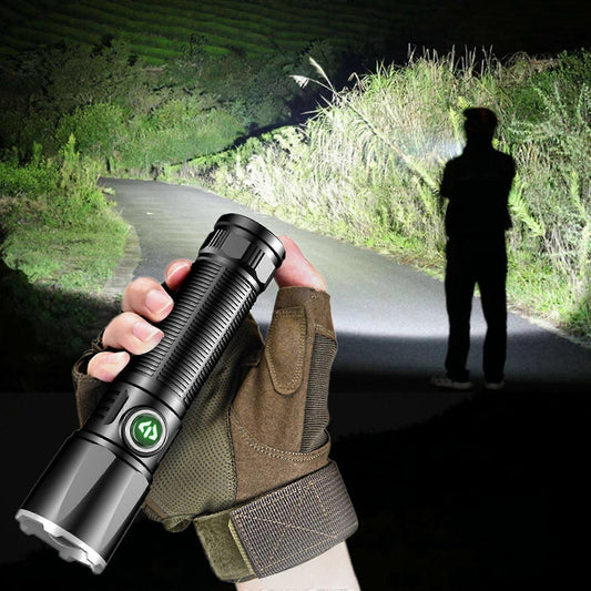 Super Bright Rechargeable LED Flashlight Zoomable with Modes Handheld Torch (OO) V1263-JX-4290