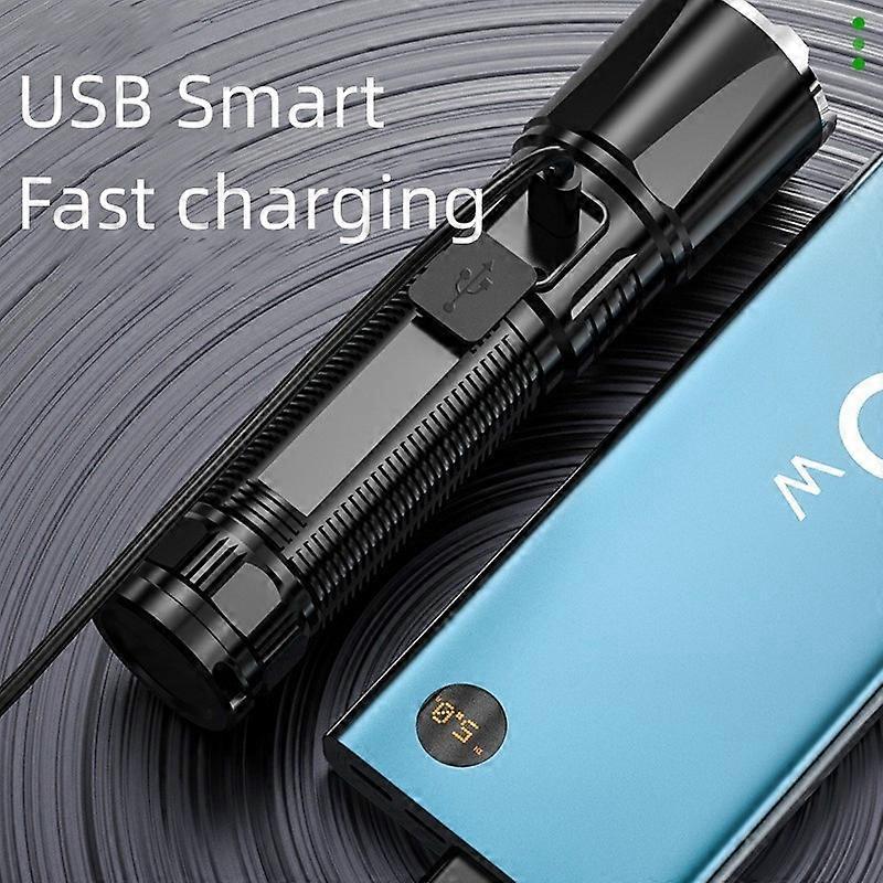 Super Bright Rechargeable LED Flashlight Zoomable with Modes Handheld Torch (OO) V1263-JX-4290
