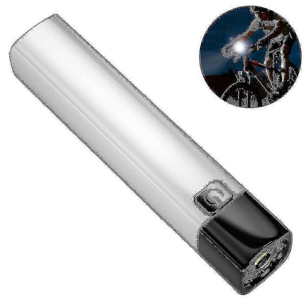 Mini USB Rechargeable Flashlight Power Bank Torch Compact Size - White V1263-JX-4292