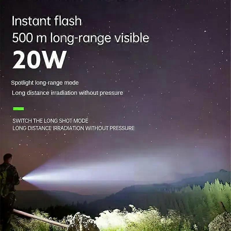 Camping Flashlight USB Rechargeable Outdoor Torch with Emergency Light V1263-JX-4293