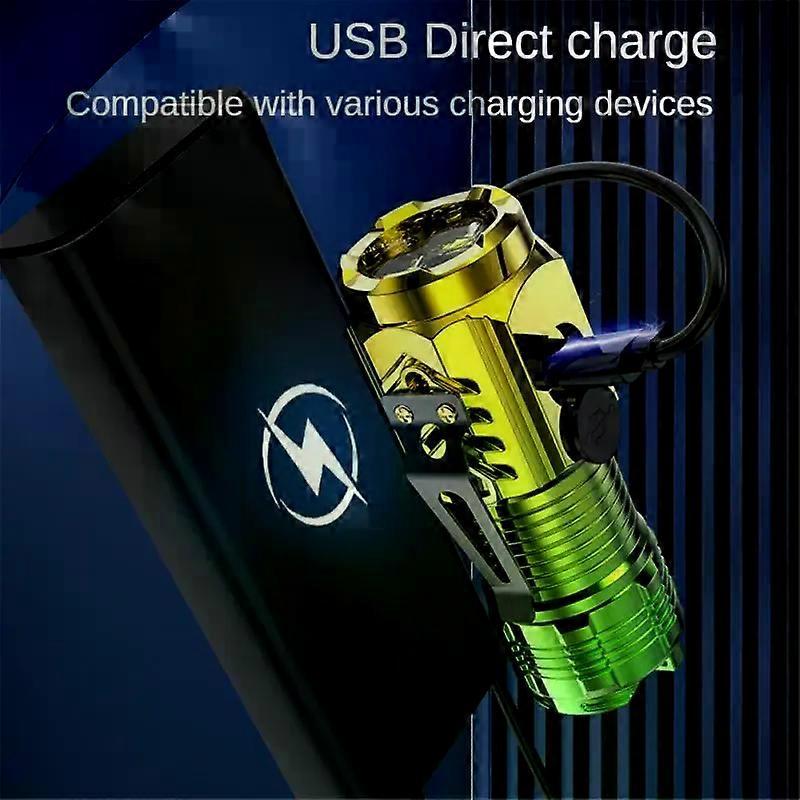 Camping Flashlight USB Rechargeable Outdoor Torch with Emergency Light V1263-JX-4293