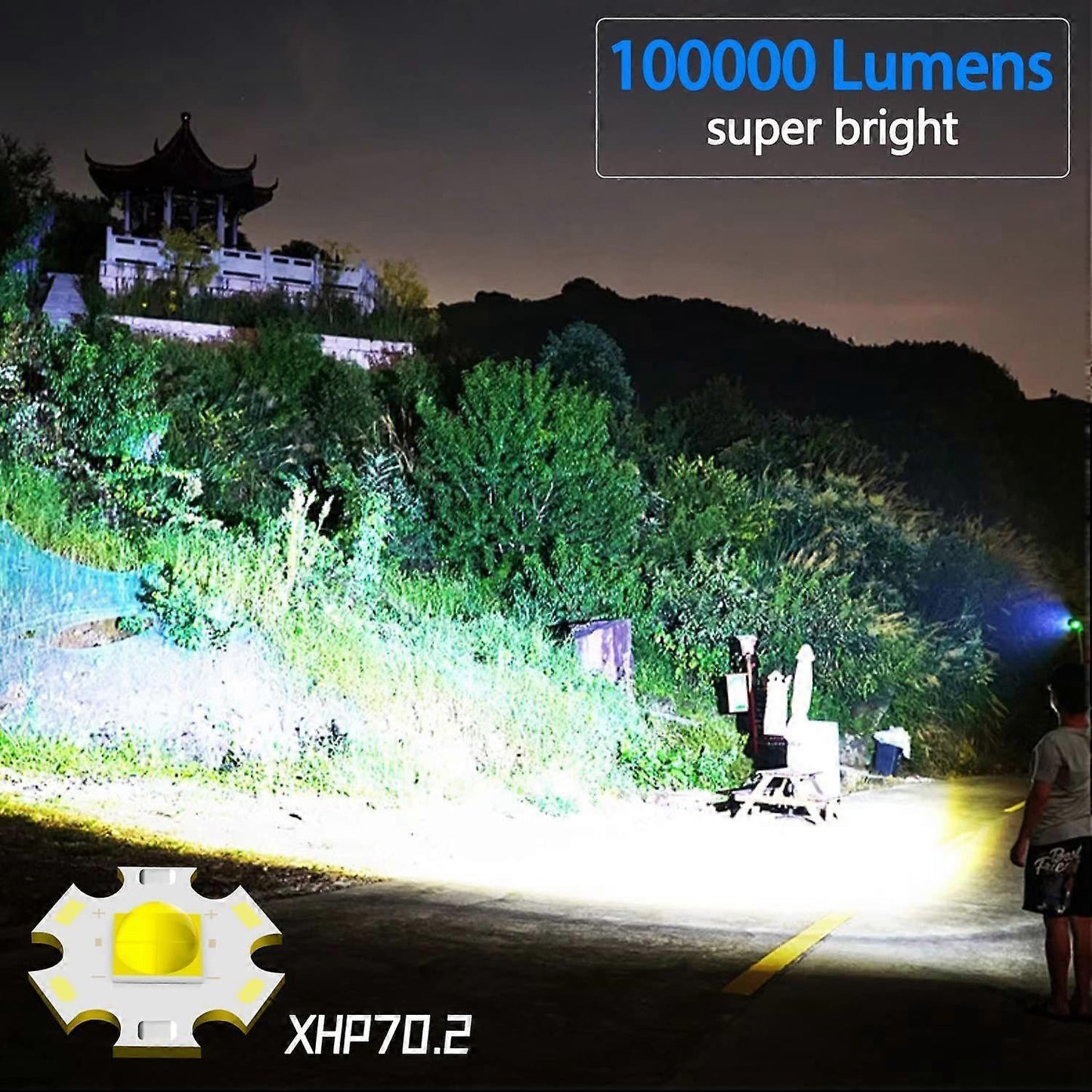 Powerful Pocket Flashlight Super Bright Waterproof Handheld Torch Rechargeable V1263-JX-4298