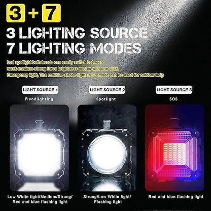 Rechargeable LED Spotlight Flashlight High Power Torch with Focus Beam V1263-JX-4300