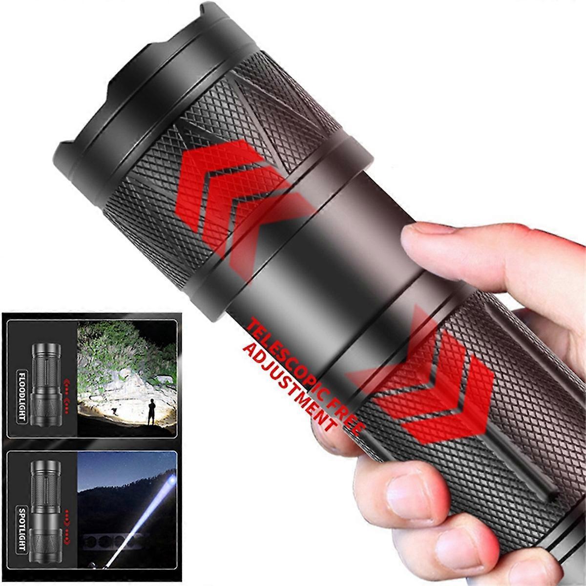 Ultra-Bright Handheld Flashlight Rechargeable Zoomable Tactical Torch V1263-JX-4304