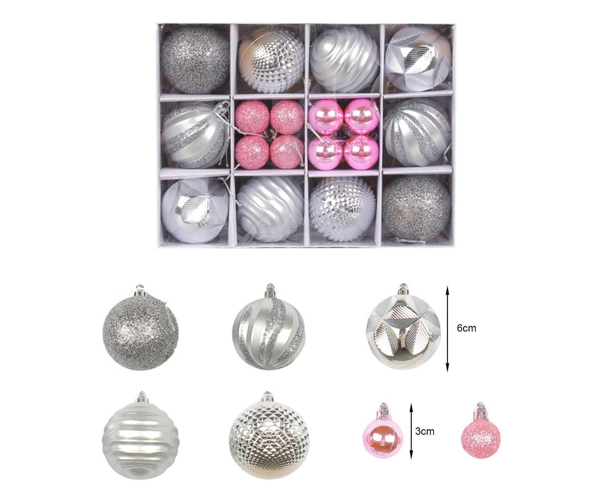 26Pcs Christmas Tree Balls Adorable Exquisite Prop-Silver V1263-JX-431