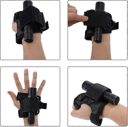Flashlight Gloves & Holster Set Wrist Support Holder for 20-38mm Diameter Flashlights V1263-JX-4310