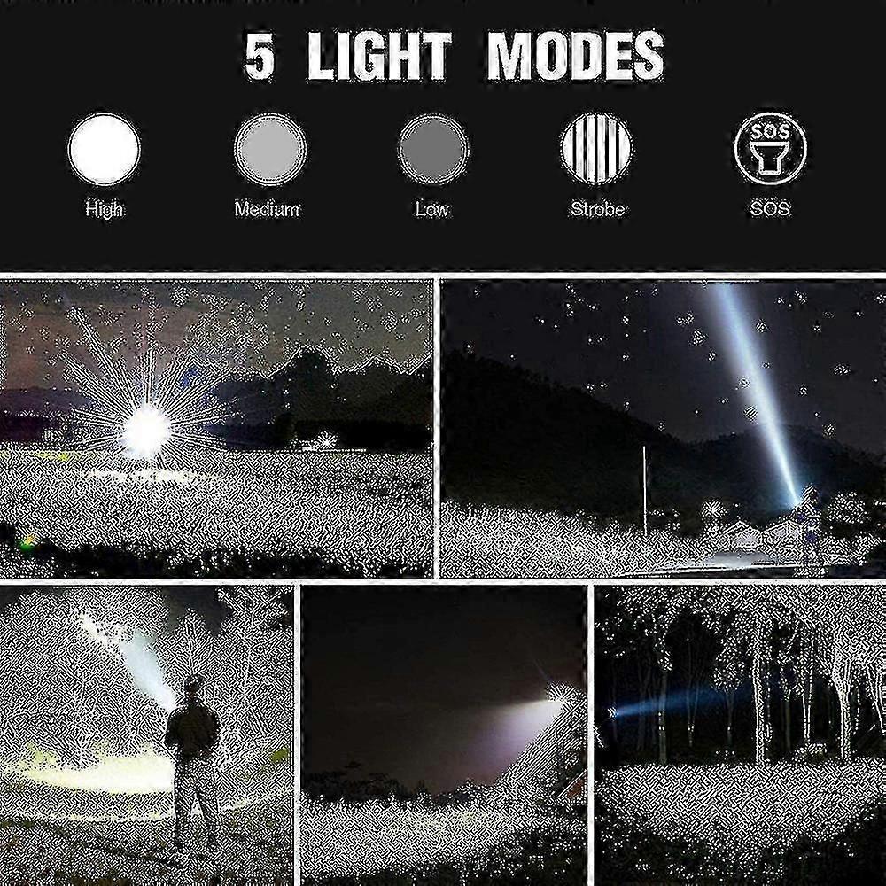 P70 High Power Flashlight Portable Outdoor Torch Rechargeable LED Light V1263-JX-4312