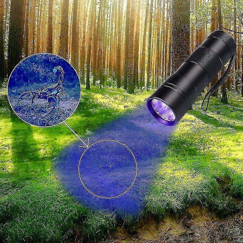 12 LED UV Flashlight Purple Ultraviolet Torch for Detection or Cleaning Use V1263-JX-4323